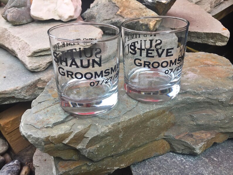 Vinyl Whiskey Glass Groomsman Gifts Best Man Glasses Etsy
