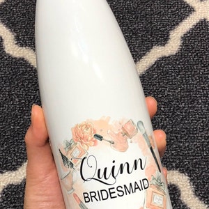 Make-up Bridesmaid Tumbler, Maid of Honour Tumbler, Bridesmaid Gift, Maid of Honor Gift, Make up boarder, Bridesmaid swell, Proposal Box image 6