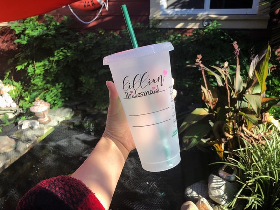 Personalized Bridesmaid Starbucks Venti Reusable Tumbler With Straw - Etsy