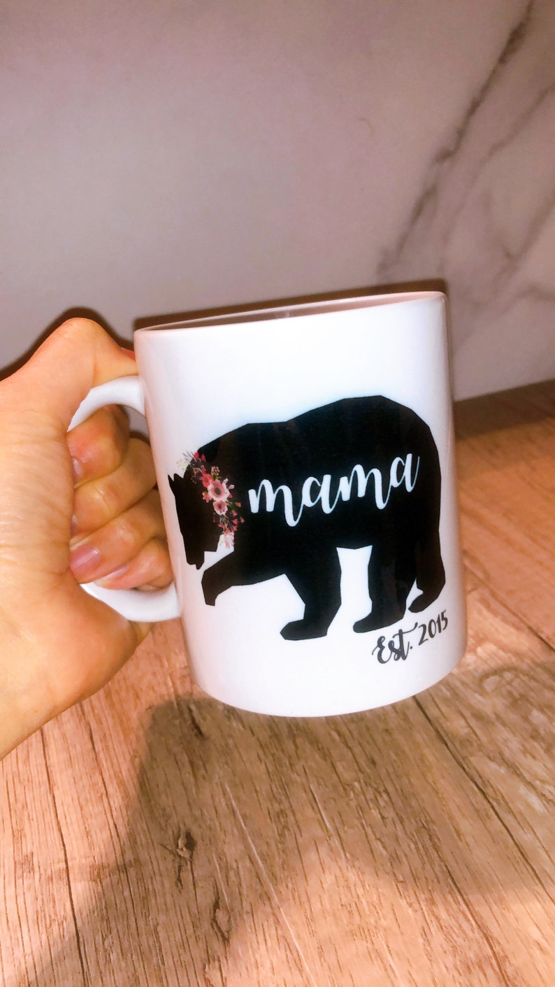 One single 1 Sublimation Mama Bear mug, mother's day, soon to be mom, mom gift, x-mas gift, christmas mug, funny mug, customization mug image 7