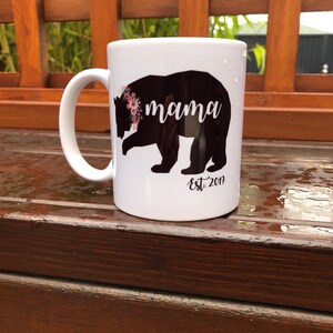 One single 1 Sublimation Mama Bear mug, mother's day, soon to be mom, mom gift, x-mas gift, christmas mug, funny mug, customization mug image 6