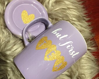But first Tea, Tea mug, Tea tumbler, For tea lovers, Tea, Mugs, Ceramic mugs, funny mugs, cute mugs, gifts for her, birthday gifts, pastel