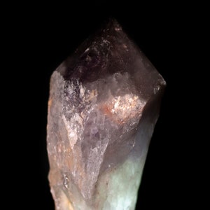 9&quot; Brazilian Amethyst Polished Point Crystal Cluster Lamp & Handcrafted Black Walnut Wooden Base w/ Cord and LED Bulb #58 - Free Shipping