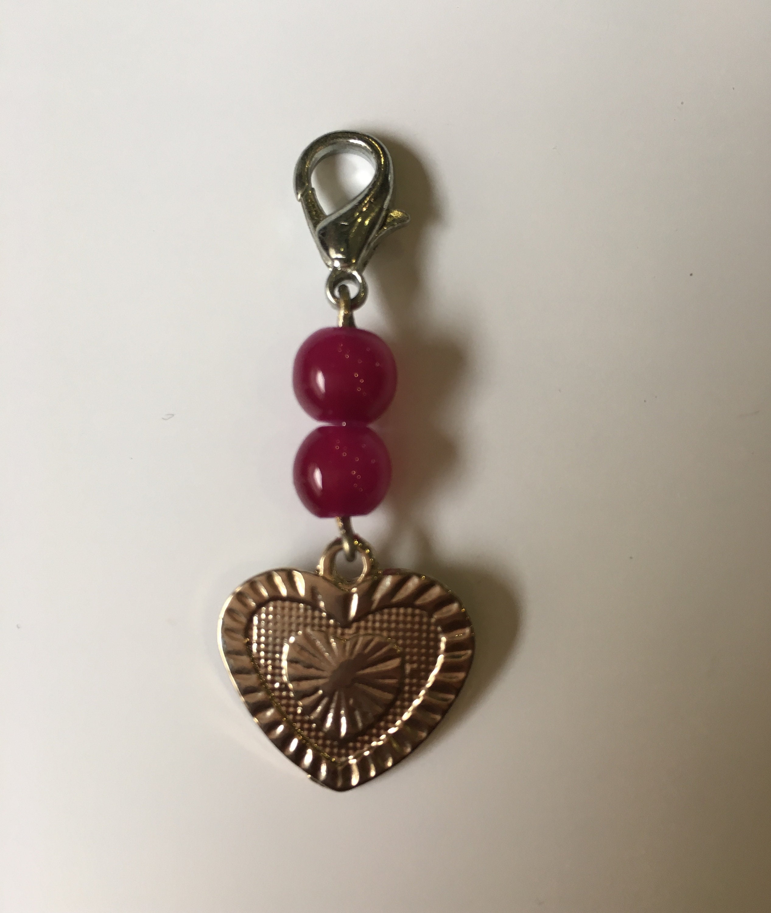 Charms Porte Bonheur Gros Coeur Gravé | Uniquement en Or