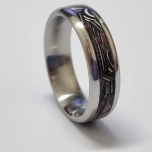Fordite ring, fordite sieraden, trouwring, vrouwen ring, trouwring, trouwring, mannen ring, zilveren ring.
