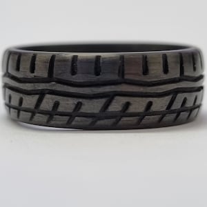 Tire Carbon Fiber ring, Wedding ring, Wedding band, Tire Tread Ring, men&#39;s wedding ring, black band ring, Tire ring men&#39;s, Classy rings.