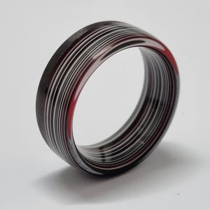 Carbon Fiber and Fordite ring. fordite jewelry, fordite ring, Wedding ring, Wedding band, Carbon ring. Carbon fiber ring, Fordite Band.