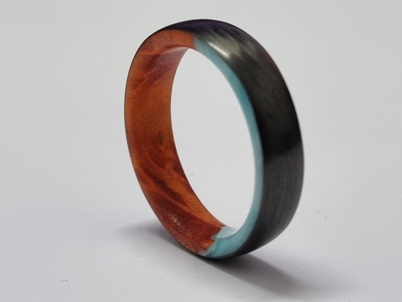 Unidirectional Carbon Fiber Ring With Stabilized Wood and Etsy