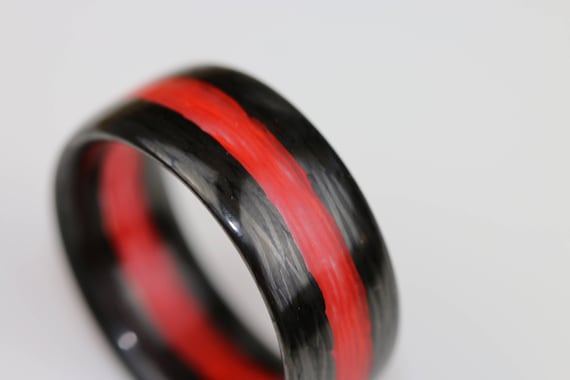 Carbon Fiber Glow In The Dark Wedding Band