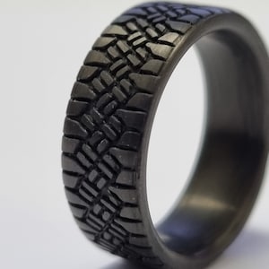 Tire Carbon Fiber ring, Wedding ring, Wedding band, Tire Tread Ring, men&#39;s wedding ring, Tire ring men&#39;s, Boyfriend ring, Tread ring .