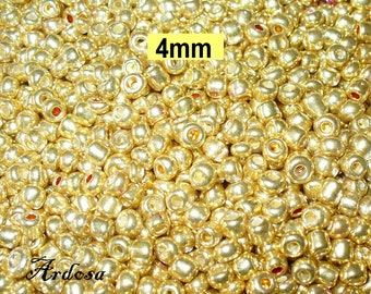 50 / 100 gr. (3EUR/100g) Rocailles Beads 4 mm gold (R1.4)