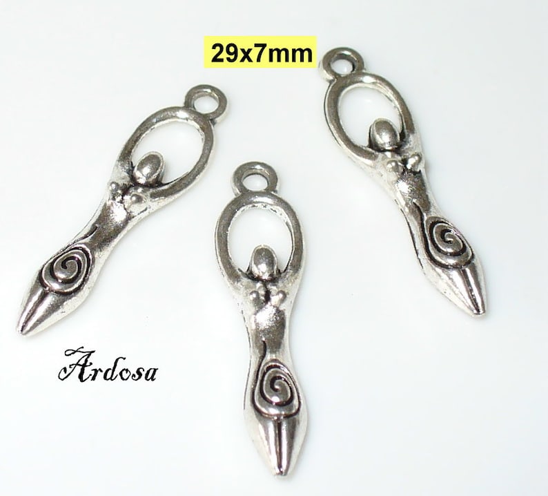 S102 3 Pendant Gymnastics Woman antique silver