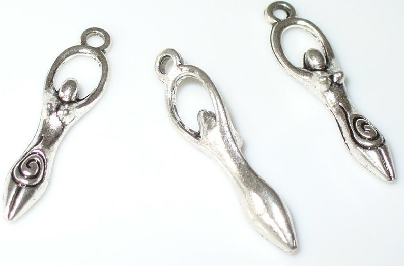 S102 3 Pendant Gymnastics Woman antique silver