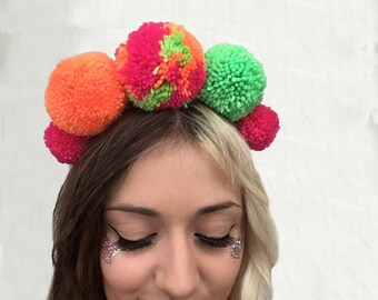 Tropical - Reversible Pompom Headband
