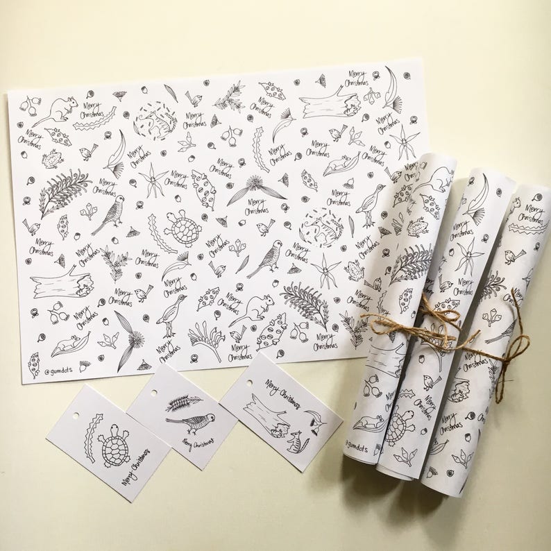 Australian Christmas Wrapping Paper unique Gift Wrap Etsy Australia