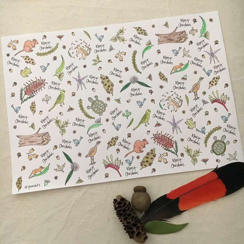 Australian Christmas Wrapping Paper unique Gift Wrap Etsy Australia