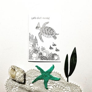 Shellabrate- Sea Turtle pun card, celebration greeting card for all occasions
