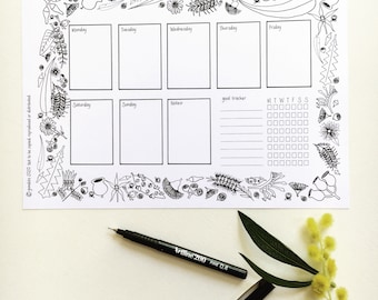 Set B- Australian gratitude planner & goal tracker template- digital printable bullet journal home school teacher resource calendar planner