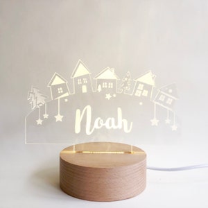 Personalized Wish Upon A Star LED Nightlight for kids | Custom Laser Cut LED Lamp | Engraved Name Light with USB cable