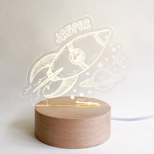 Personalized Galaxy Smiles LED Nightlight for kids | Custom Laser Cut LED Lamp | Engraved Name Light with USB cable