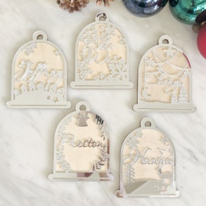 Snow Dome Set - Personalized Xmas Ornament Set | Xmas bauble | Christmas tree decor | Personalized gift | Christmas gift | Holiday decor