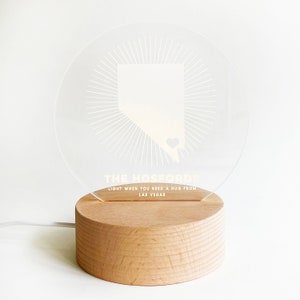 Personalized Sunburst State LED Nightlight for kids | Custom Laser Cut LED Lamp | Engraved Name Light with USB cable