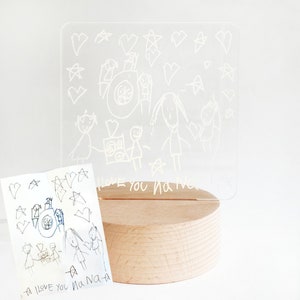 Personalized Your Doodle LED Nightlight for kids | Custom Laser Cut LED Lamp | Engraved Name Light with USB cable