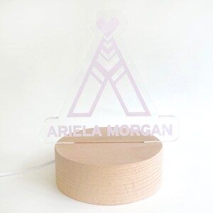 Personalized Initial Love LED Nightlight for kids | Custom Laser Cut LED Lamp | Engraved Name Light with USB cable