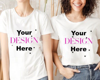 Gilden 5000 MOCKUP for woman duo T-shirt