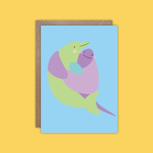 Ein Delfin und eine Rochenrochen Kunst Karte