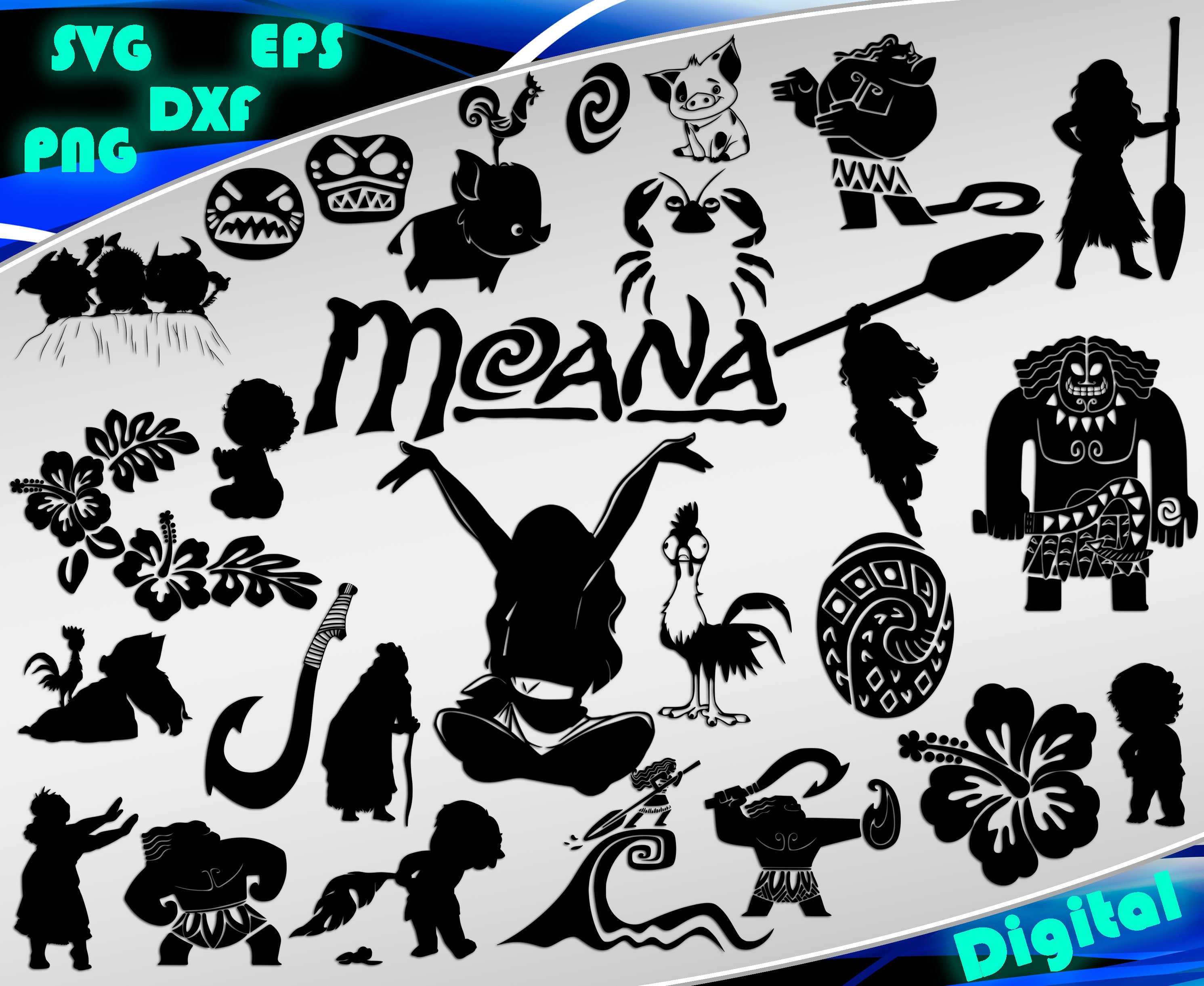 Download Moana svg Clipart Moana part 2 Moana silhouette stencil ...