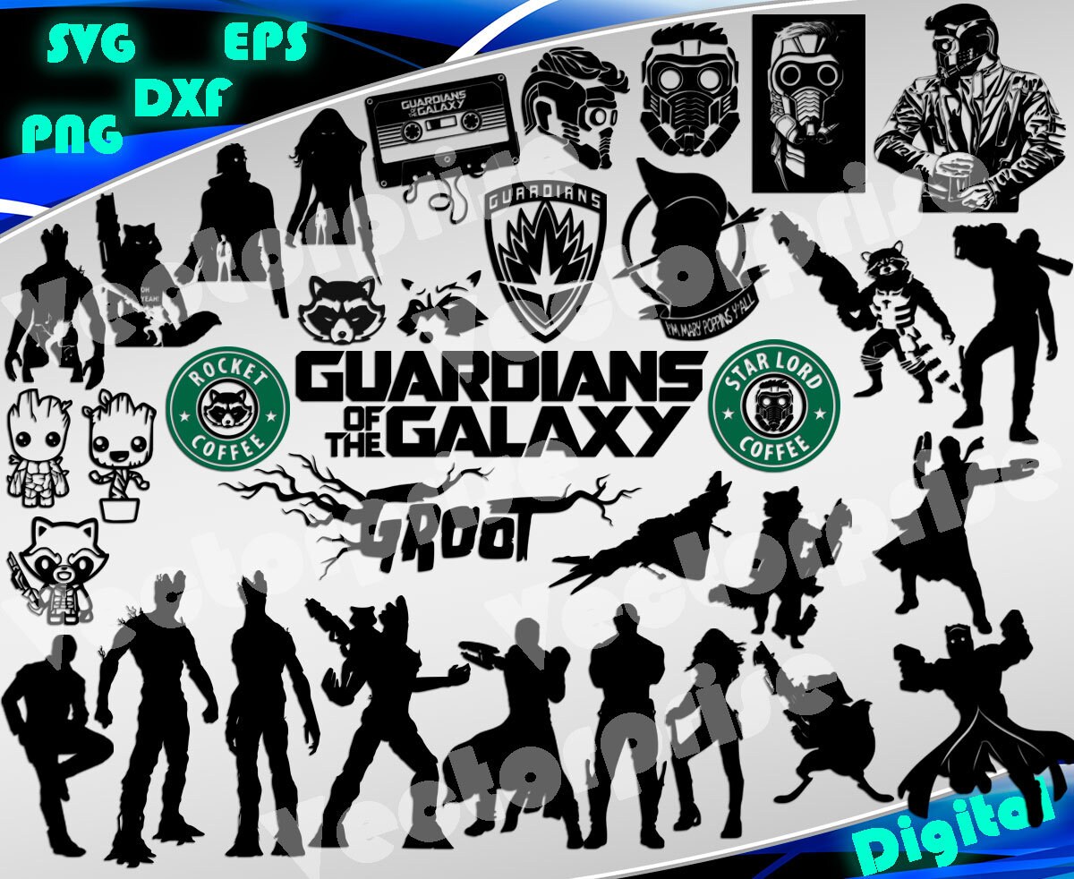 Download Guardians Of The Galaxy svg Clipart Superheroes svg Star ...