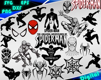Spiderman svg Clipart Superheroes svg Spiderman silhouette stencil file cricut vector cut file cutting file vector files
