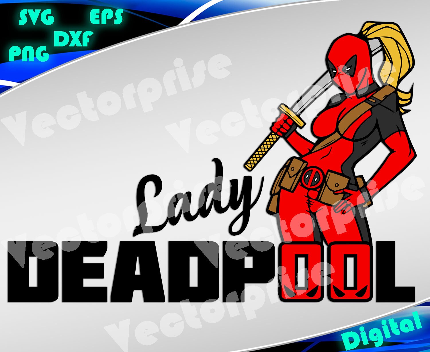 Deadpool Svg Clipart Superheroes Svg Lady Deadpool Svg Stencil Etsy