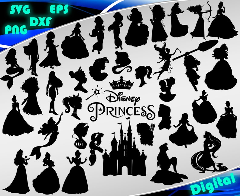 Disney Princess svg Disney Princess Clipart Disney Princess | Etsy