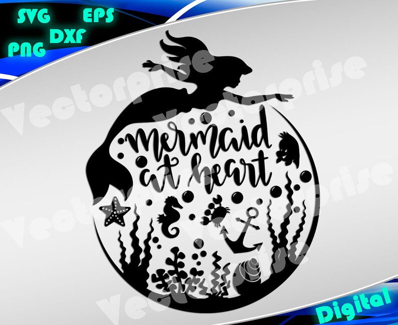 Download Mermaid svg Mermaid at Heart svg Disney Princess svg | Etsy