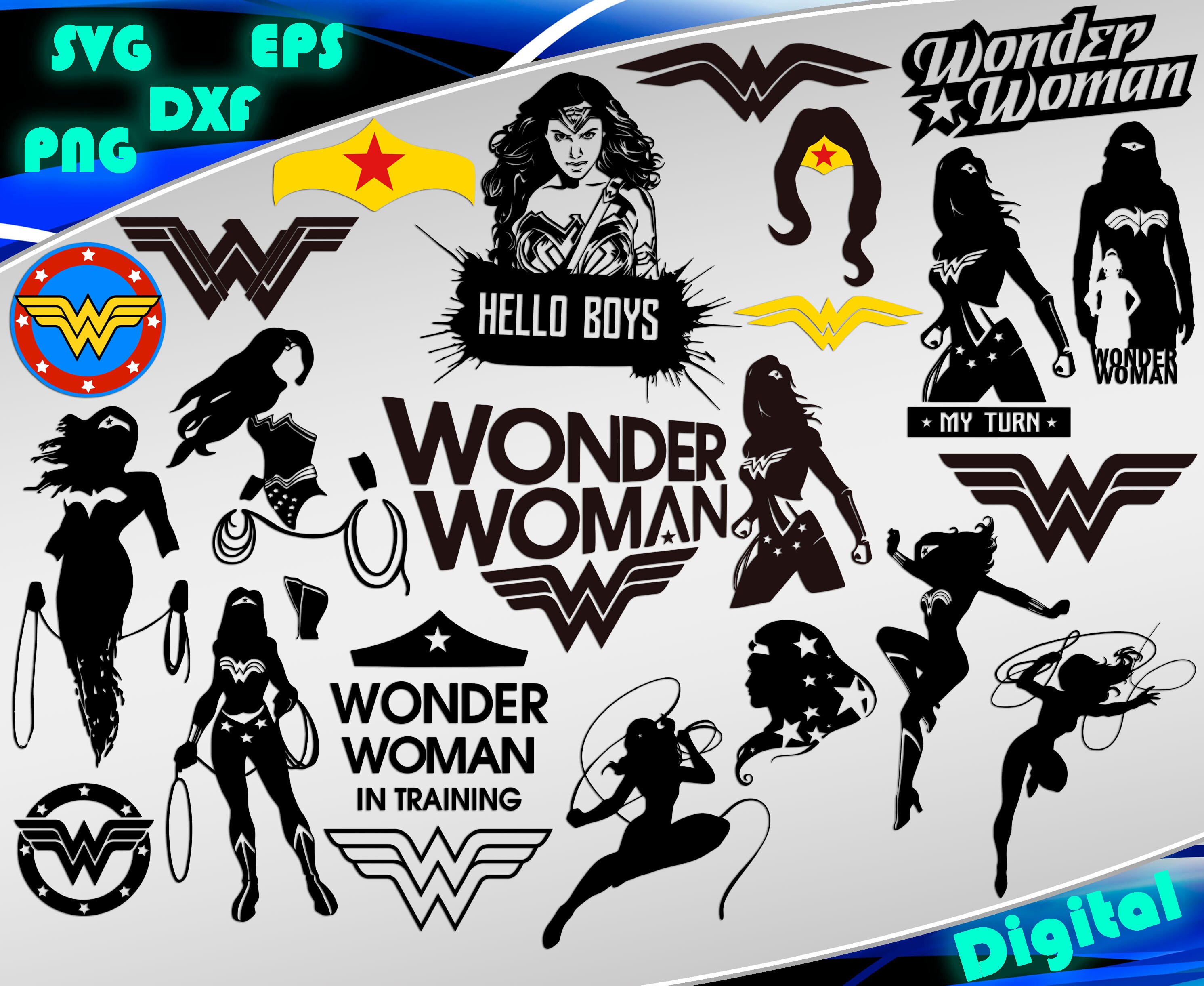 Download Wonder Woman svg Clipart Superheroes svg Wonderwoman | Etsy