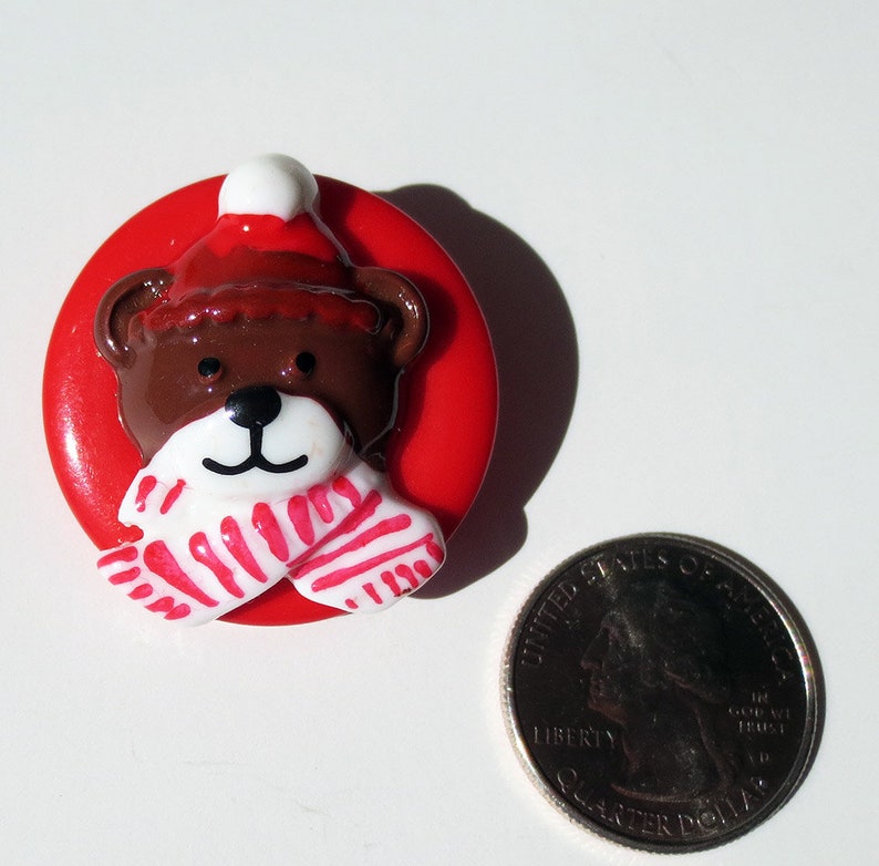 Christmas Jewelry Christmas Bear Button Brooch Handmade Jewelry Bear Brooch Christmas Jewelry Brooch Christmas Pin Handmade Brooch