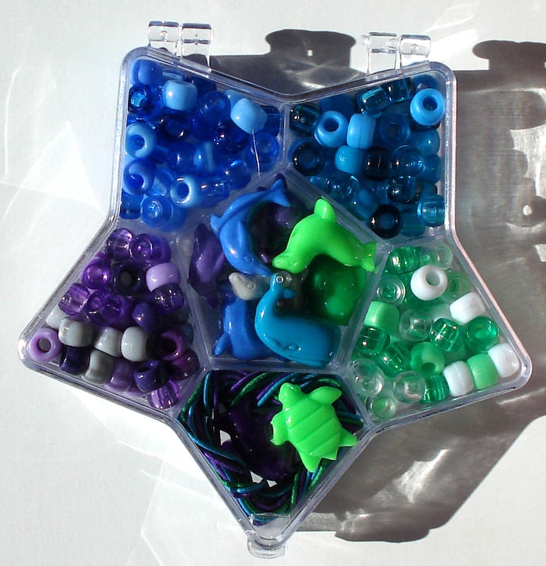 Bead Kit Sea Animal Acrylic Pony Beads Elastic Cord Hinged Etsy