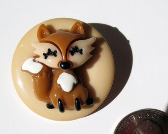 Fox Button Brooch, Animal Brooch Pin, Handmade Jewelry, Woodland Jewelry, Fox Brooch, Fox Pin, Handmade Brooch, Jewelry Brooch, Woodland Fox