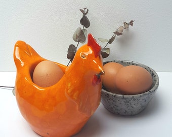 Poule de Pâques décorative en céramique fait main