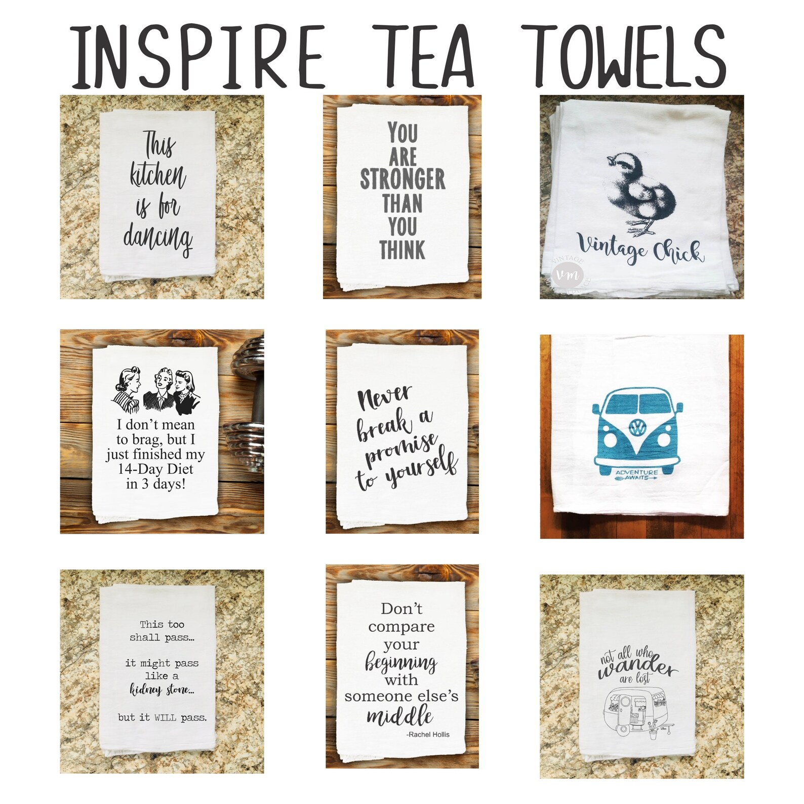 Kitchen Towels With Sayings Best Friend Gift Funny Tea Etsy