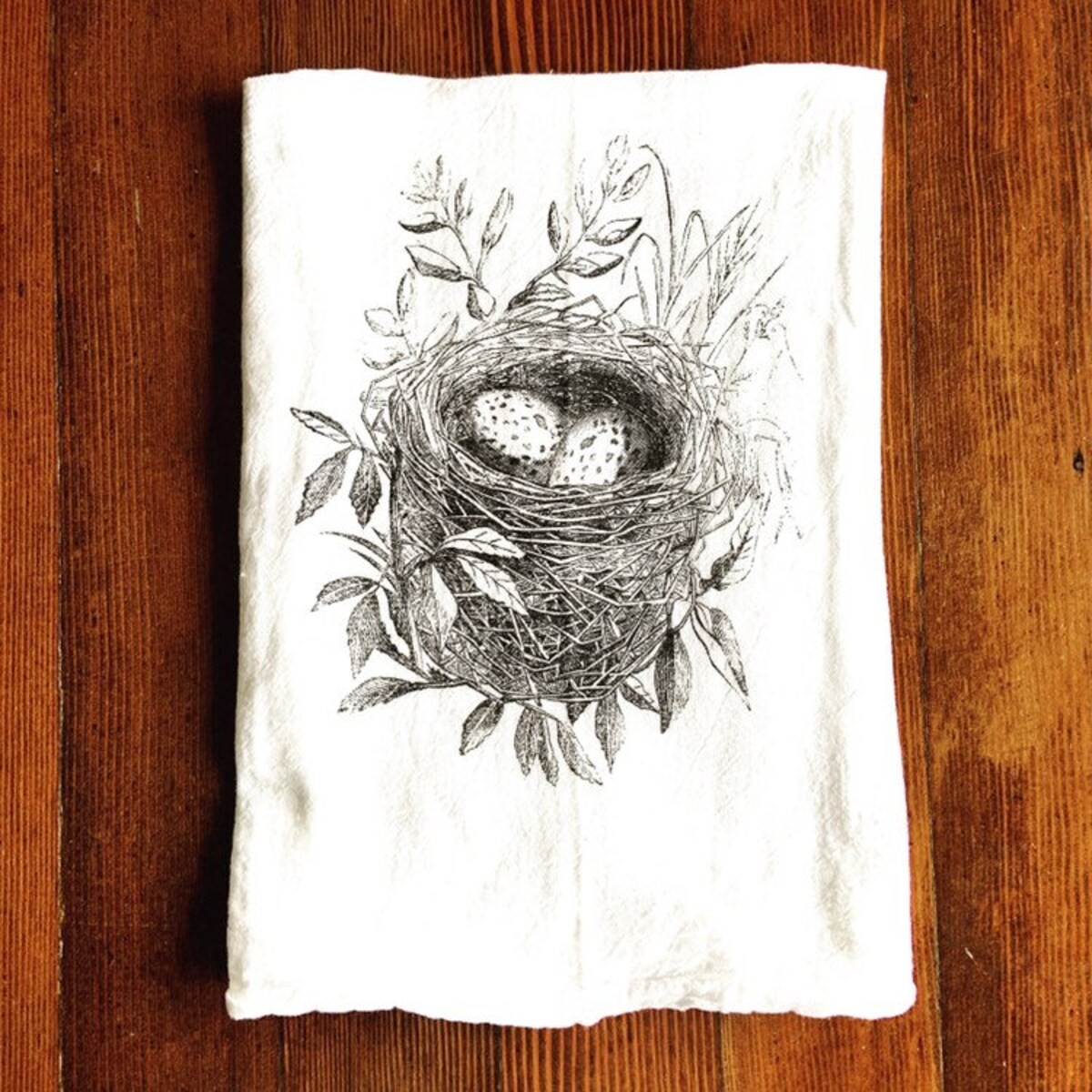 Nest Tea Towel | Speckled Eggs Towel | Bird Nest Towel | Flour Sack Towel | Screen Printed | Hand Printed | Cotton Towel | Spring Towel - Etsy