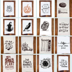 Pumpkin Varieties Fall Kitchen Towel Gift - Fall Decor Flour Sack