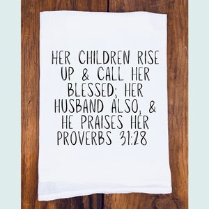 Children Rise | Mothers Day Gift | Faith Tea Towel | Christian Tea Towel | Scripture Tea Towel | Bible Verse Towel |  | Religious Home Decor