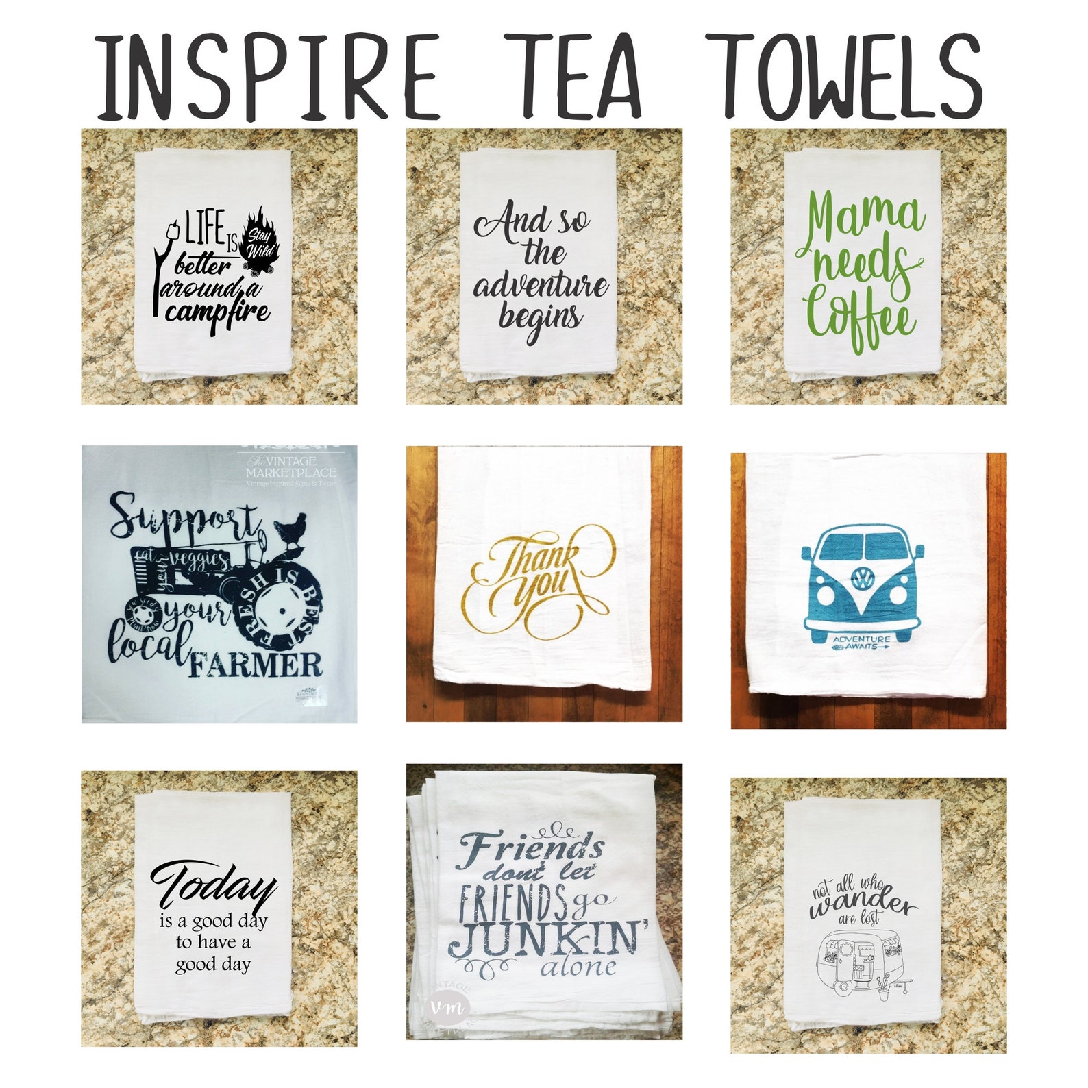Kitchen Towels With Sayings Best Friend Gift Funny Tea Etsy