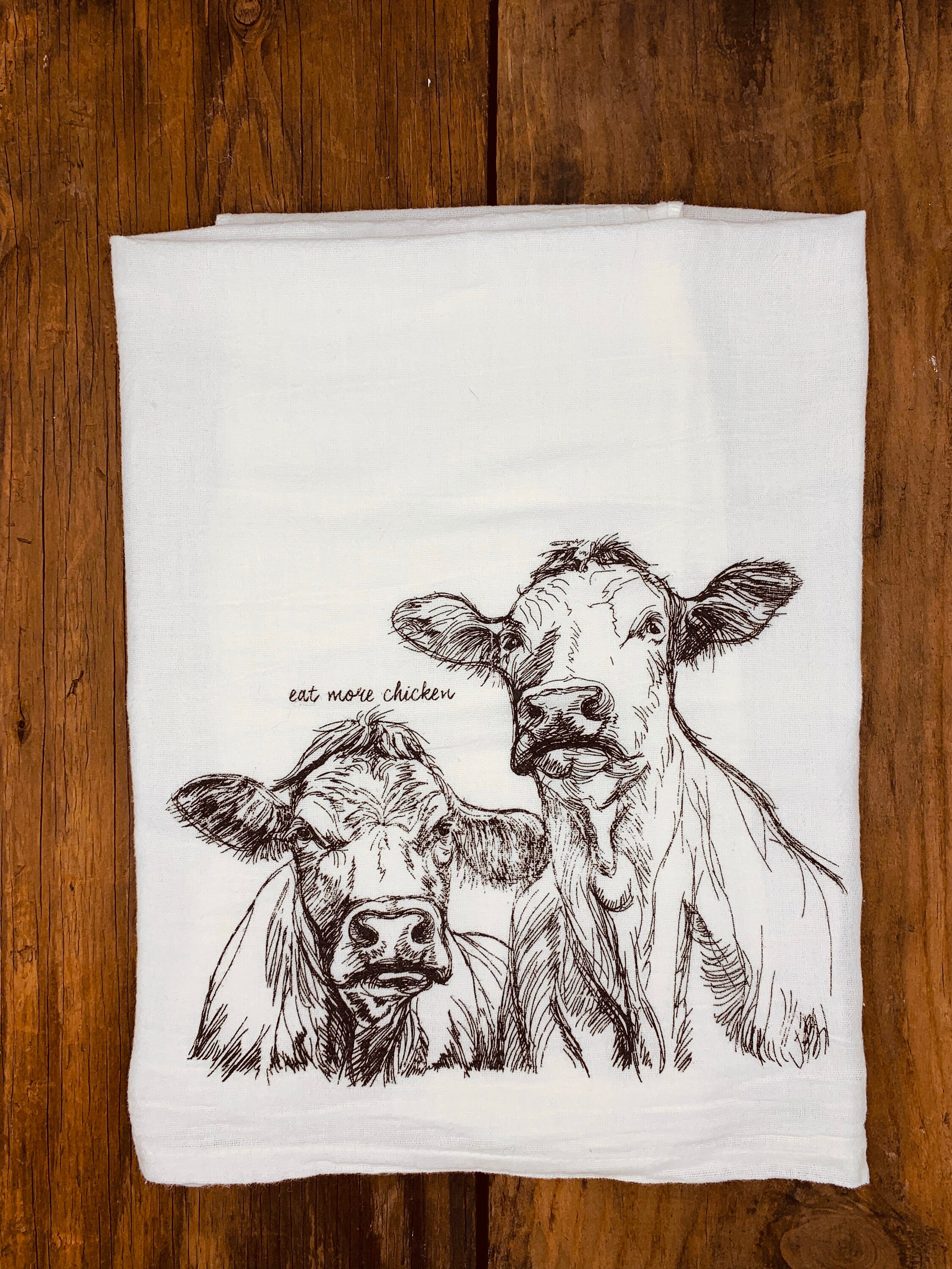 Chicken Lover's! The Pet that Poops Breakfast Lint-free Heavyweight  Embroidered Floursack Tea Towel