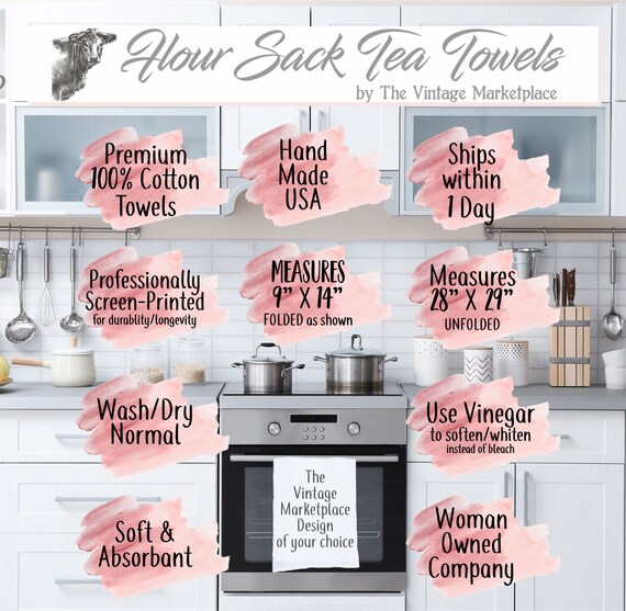 NEW Decorative Flour Sack Cooking Sayings Tea Dish Towels Kitchen
