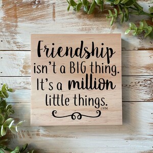 Friendship Sign - Million Little things - Heartfelt Home Decor - Inspirational Art - Thoughtful Gift for friends - Wooden Sign - Handmade