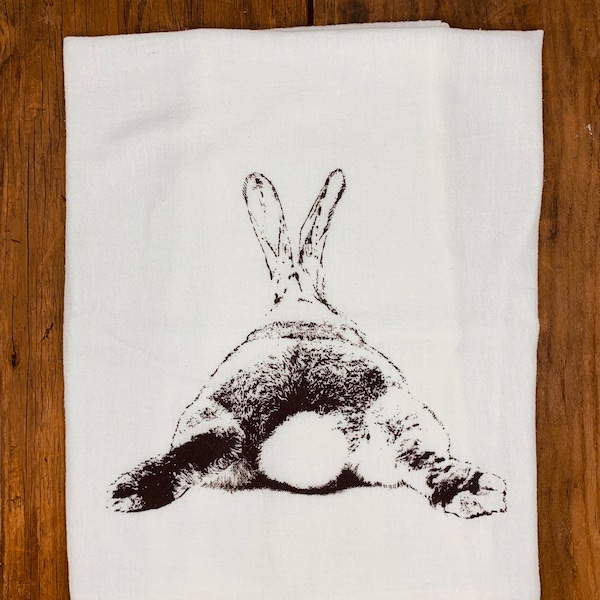 Tea Towel | Bunny Butt | Bunny Face | Easter Towels | Woodland Rabbit Towels | Home Decor | Dish Towels Gift